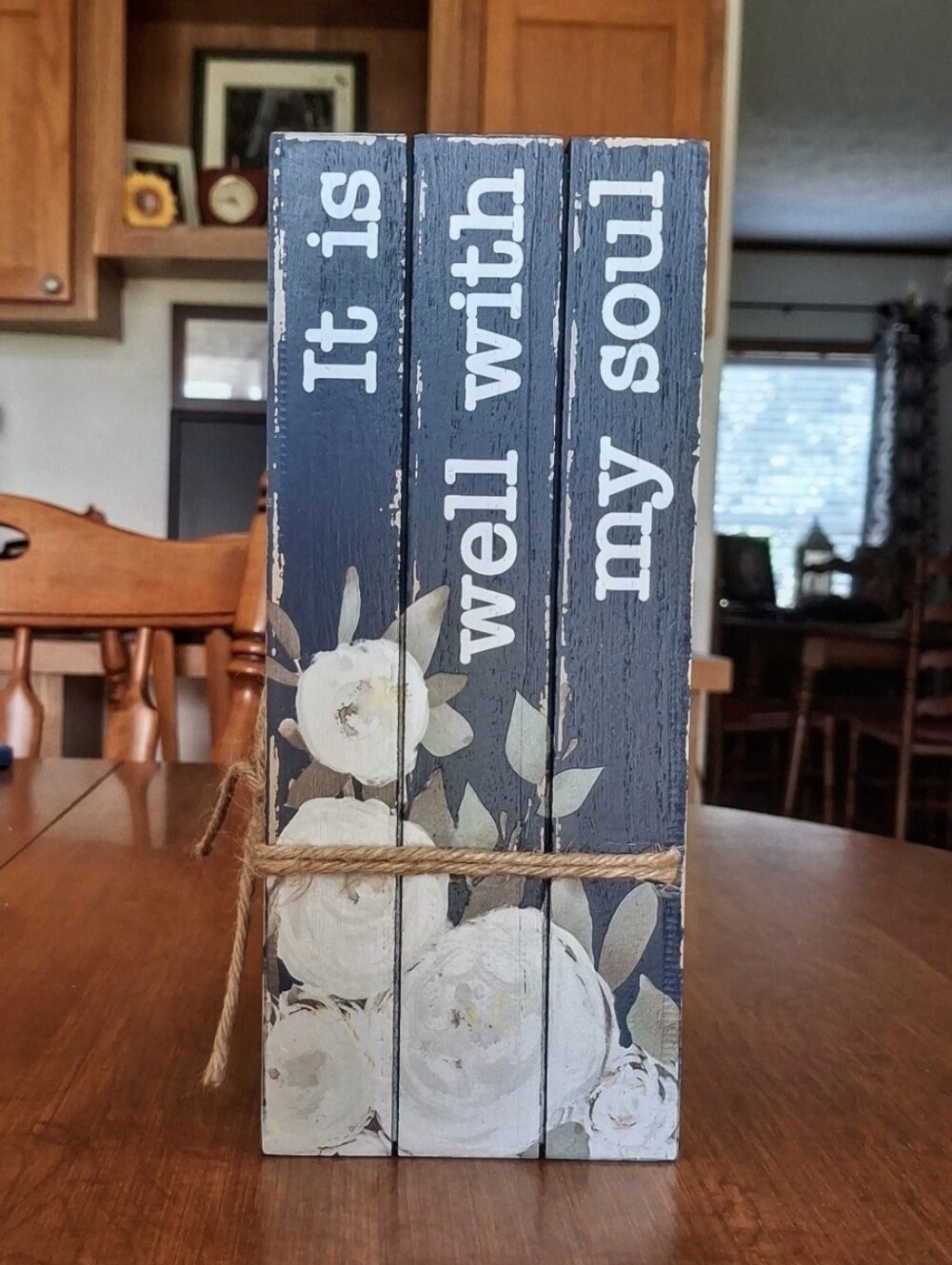 Farmhouse/Rustic Navy Blue Faux Book Stack